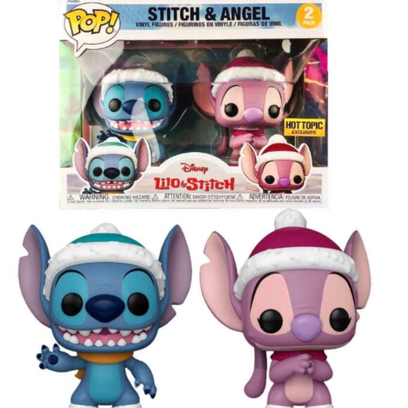 Funko Pop - Lilo & Stitch - Stitch & Angel Winter 2 Pack - Hot Topic Exclusive - Picture 2 of 8